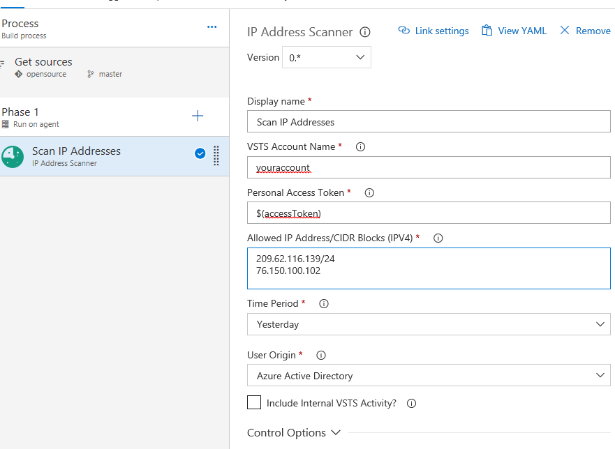 Example Task Configuration
