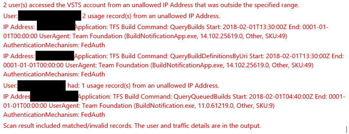 Failed Scan Example Details